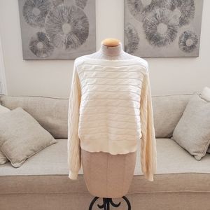 Boatneck Dolman Sleeve Cropped Sweater - Medium/Large